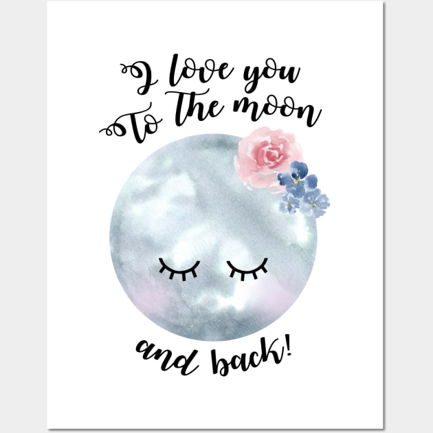 To the moon and back Wall Art by ApricotBlossomDesign